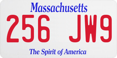 MA license plate 256JW9