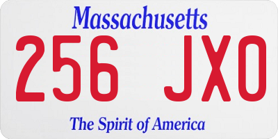 MA license plate 256JX0