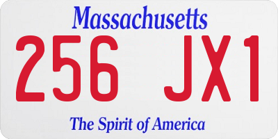 MA license plate 256JX1