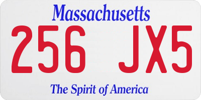 MA license plate 256JX5