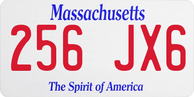 MA license plate 256JX6
