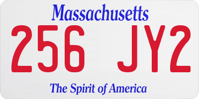 MA license plate 256JY2
