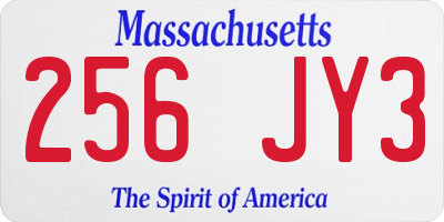 MA license plate 256JY3