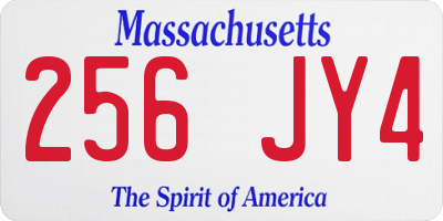MA license plate 256JY4