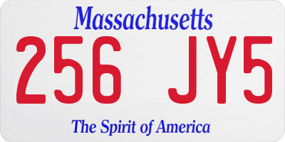 MA license plate 256JY5