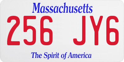 MA license plate 256JY6