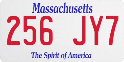 MA license plate 256JY7