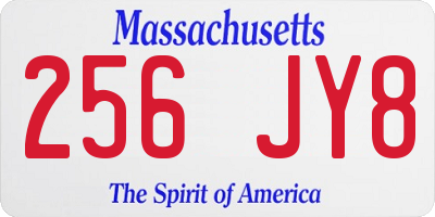 MA license plate 256JY8