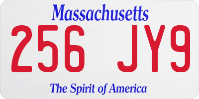 MA license plate 256JY9