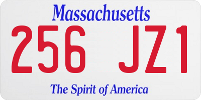 MA license plate 256JZ1