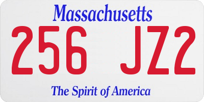 MA license plate 256JZ2
