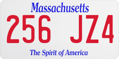 MA license plate 256JZ4