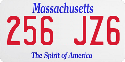 MA license plate 256JZ6