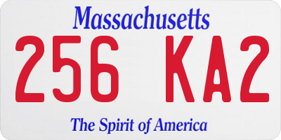 MA license plate 256KA2