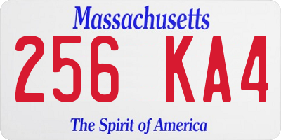 MA license plate 256KA4