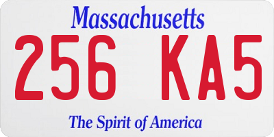 MA license plate 256KA5