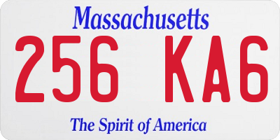 MA license plate 256KA6