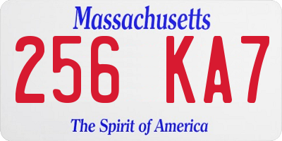 MA license plate 256KA7