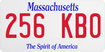 MA license plate 256KB0