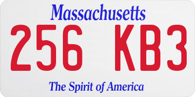 MA license plate 256KB3