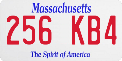 MA license plate 256KB4