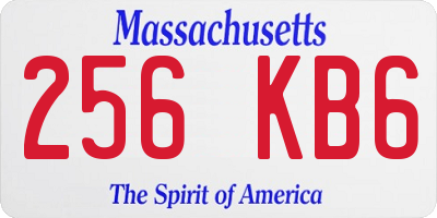 MA license plate 256KB6