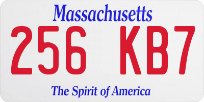 MA license plate 256KB7