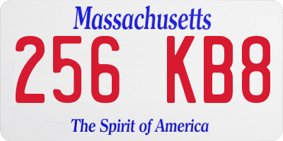 MA license plate 256KB8