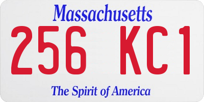 MA license plate 256KC1