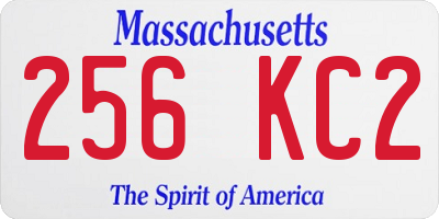 MA license plate 256KC2