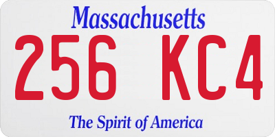MA license plate 256KC4