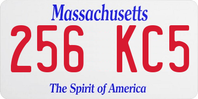 MA license plate 256KC5