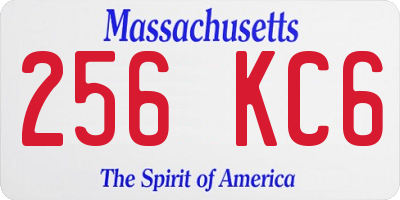 MA license plate 256KC6