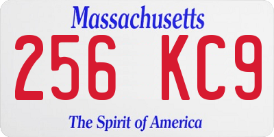 MA license plate 256KC9