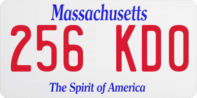 MA license plate 256KD0