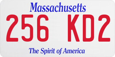 MA license plate 256KD2