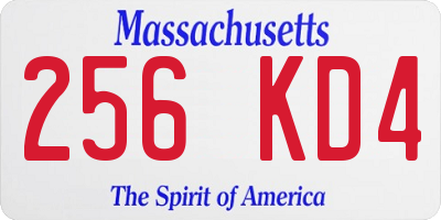 MA license plate 256KD4