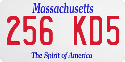 MA license plate 256KD5