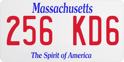 MA license plate 256KD6