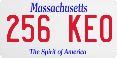 MA license plate 256KE0