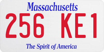 MA license plate 256KE1