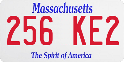MA license plate 256KE2