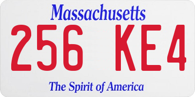 MA license plate 256KE4