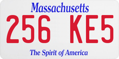 MA license plate 256KE5