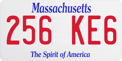 MA license plate 256KE6