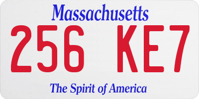 MA license plate 256KE7