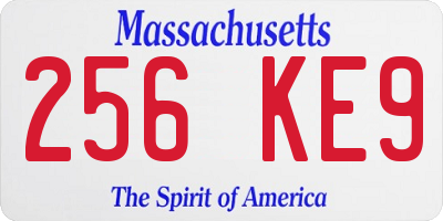 MA license plate 256KE9