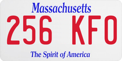 MA license plate 256KF0