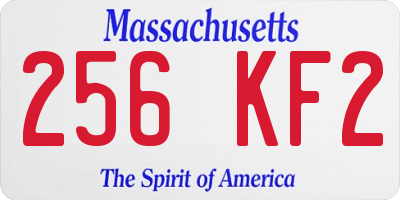 MA license plate 256KF2