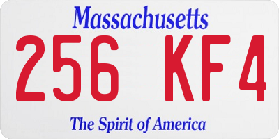 MA license plate 256KF4
